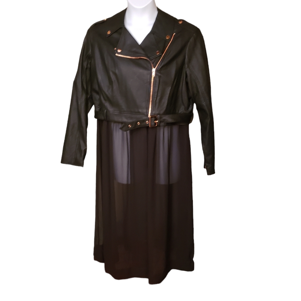 ASHLEY NELL TIPTON BOUTIQUE faux leather sheer duster